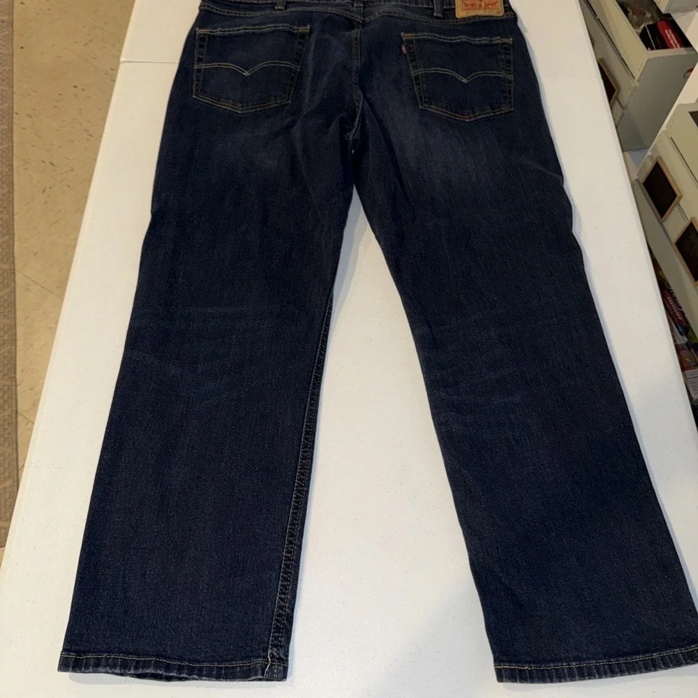 Levis 541 Athletic Fit Stretch Jeans Men's Sz 40W 30L Blue Dark Wash Water Marks